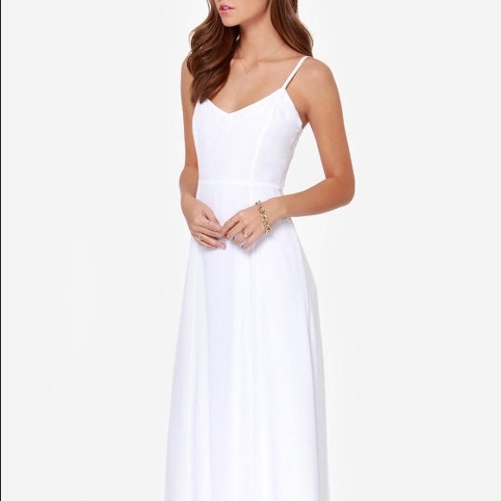 BB DAKOTA LOULLA WHITE MAXI DRESS